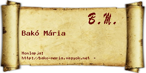 Bakó Mária névjegykártya