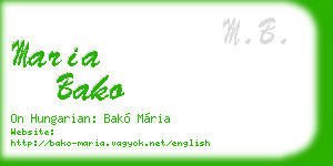 maria bako business card