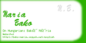 maria bako business card